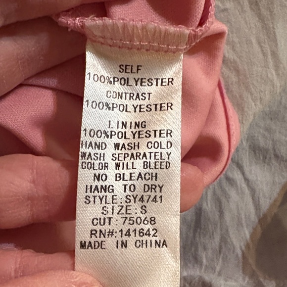 She + Sky Pink Rosette Mini Dress Halter 3D flowers Small EUC - Picture 3 of 12